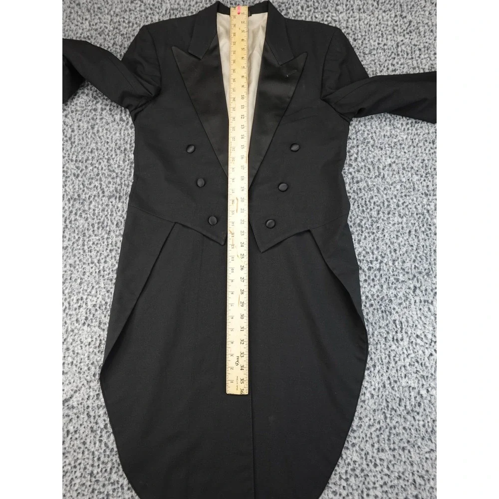 Chaps Ralph Lauren Tuxedo Tailcoat Mens 39L Black Good Satin Peak Lapel USA Made